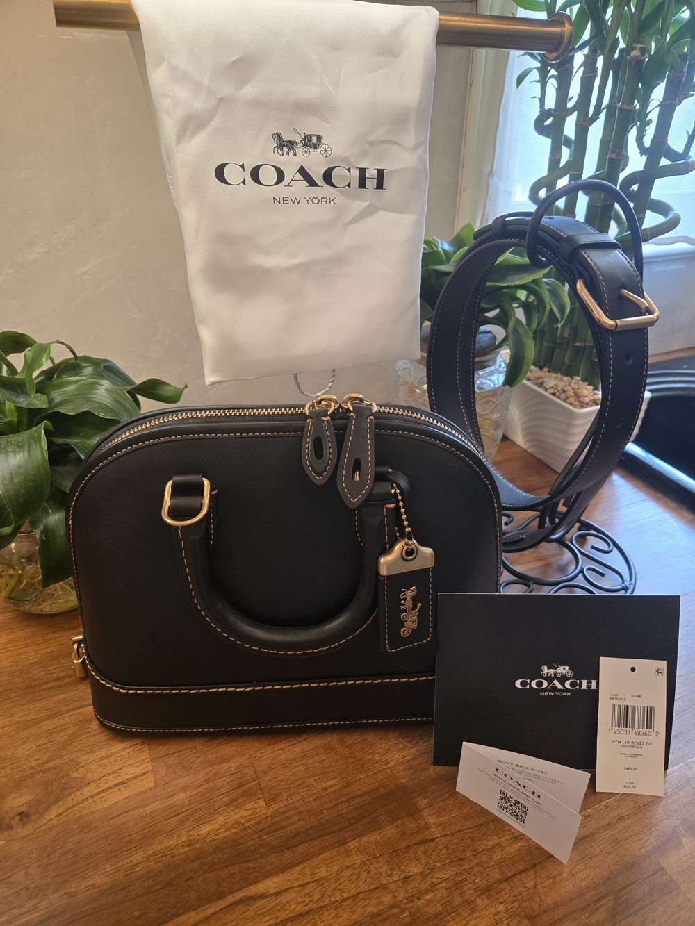 NWT COACH Black Glovetanned Leather 1941 Revel  24 Satchel + Dust Bag Pristine ✨